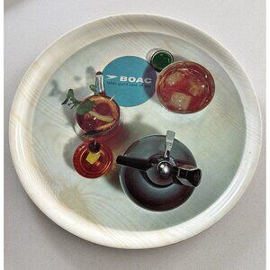 Vintage BOAC Takes Good Care Of You British Airways Melmac Serving Tray Airline